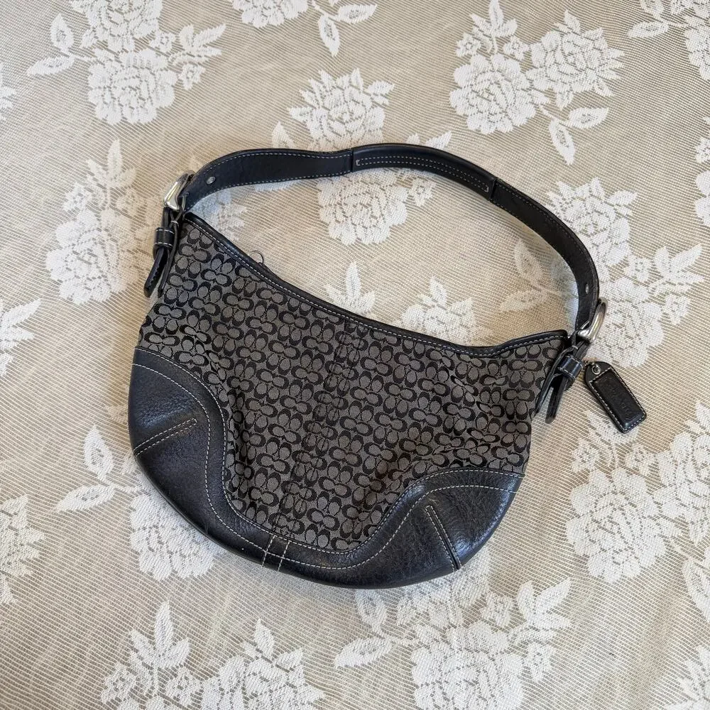 Vintage Coach Mini Signature Hobo Shoulder Bag